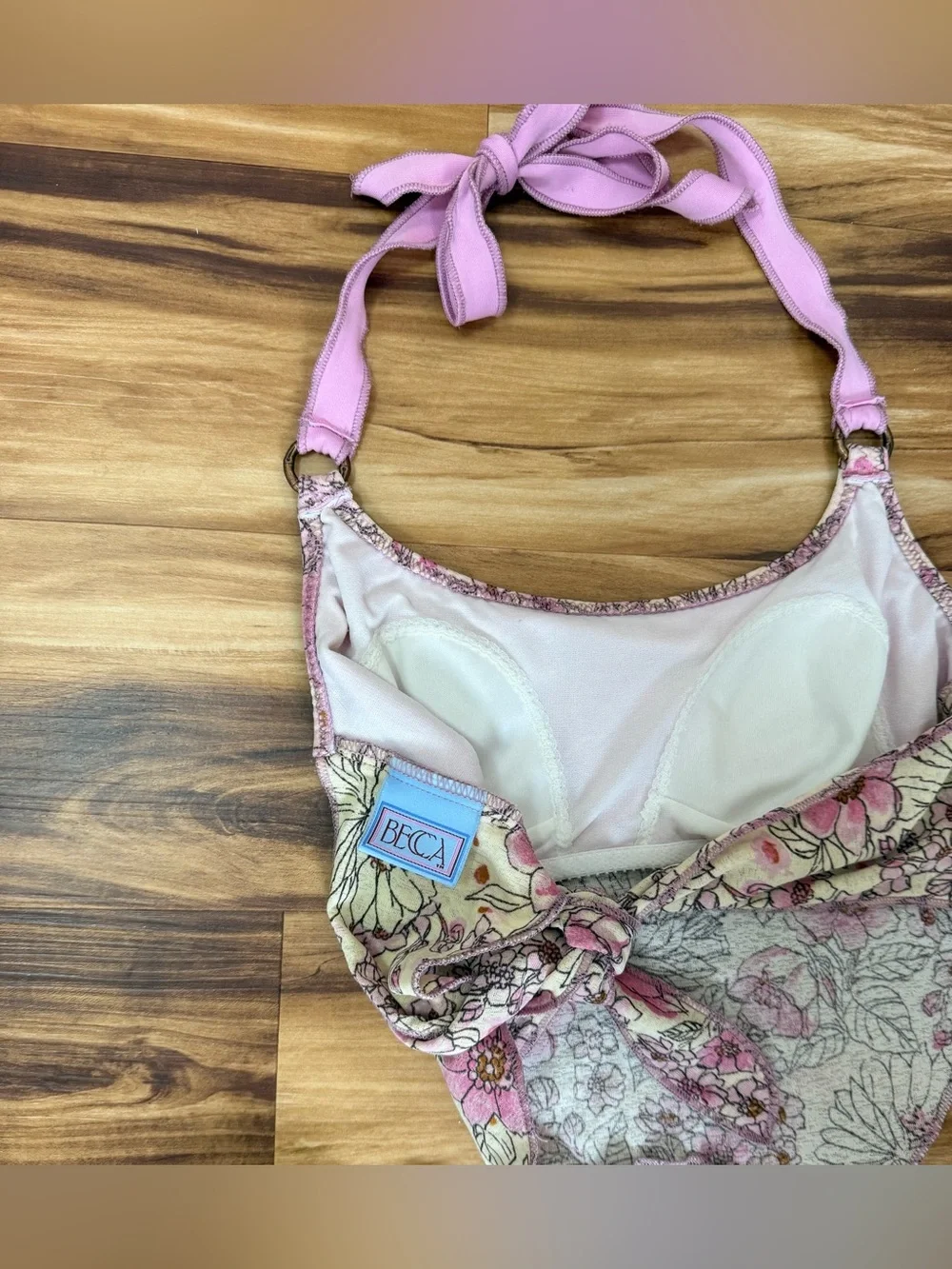 Y2K BECCA 🌺 Floral Halter Swim 2 Piece Set Medium